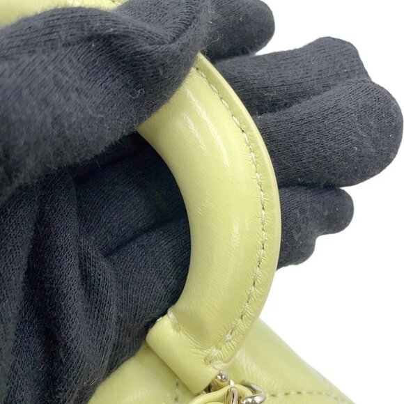 CHANEL Top handle Matelasse Shoulder Size Mini Shiny Calf Leather Yellow AS4543 - Picture 7 of 14